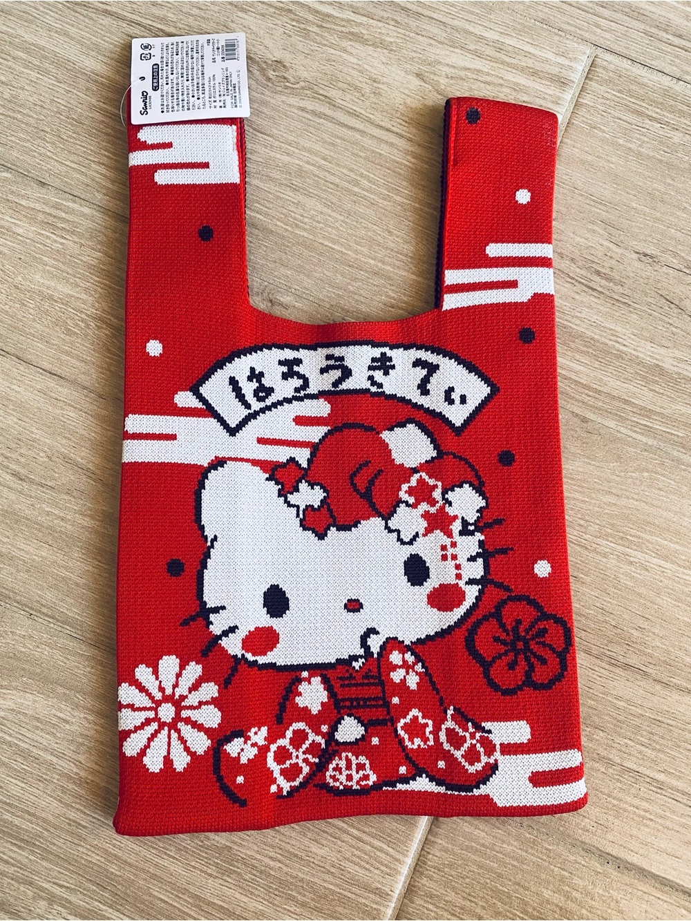 NWT Sanrio Hello Kitty Japanese Pattern Mini Tote Bag From Japan